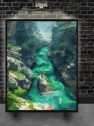 Постер на холсте &amp;quot;Изумрудный каньон с рекой&amp;quot;