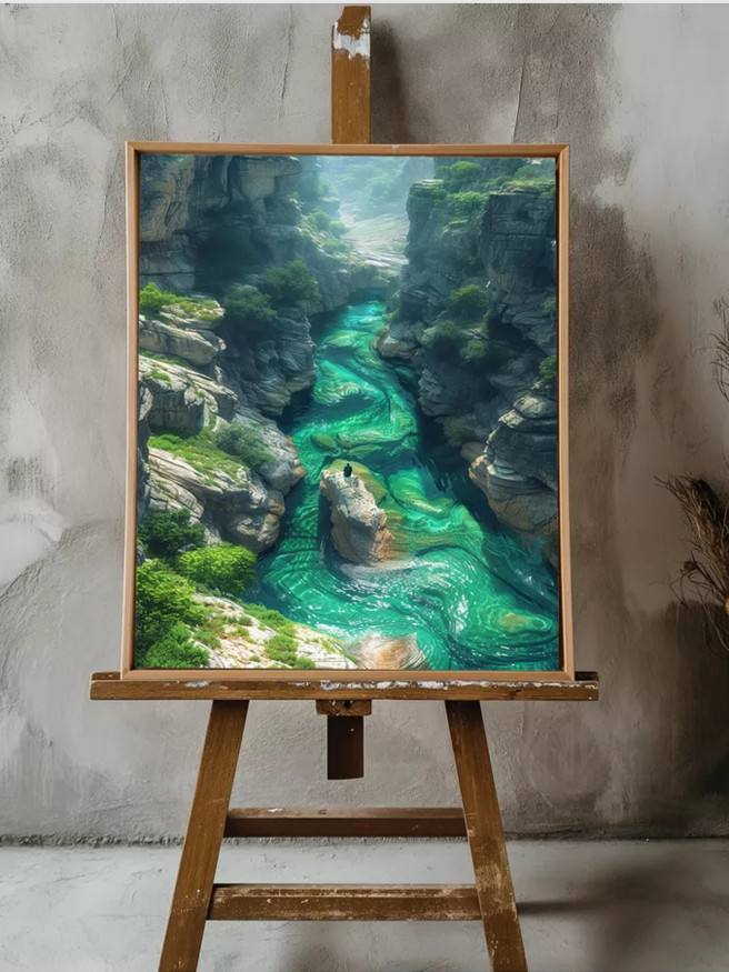 Постер на холсте &amp;quot;Изумрудный каньон с рекой&amp;quot;