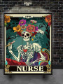 Постер на холсте &amp;quot;Цветочный скелет-медсестра&amp;quot;