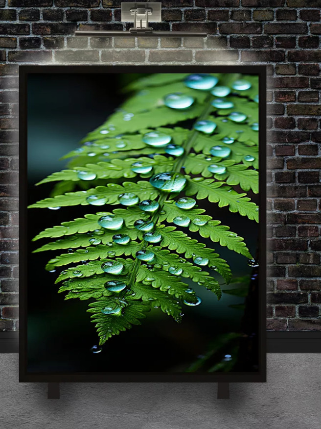 Holstga bosilgan poster &amp;quot;Shabnam tomchilaridagi paporotnik&amp;quot;