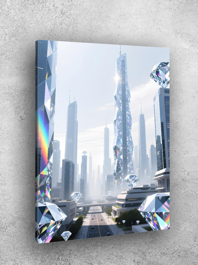 Постер на холсте &amp;quot;Город из алмазных небоскрёбов&amp;quot;