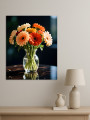 Постер на холсте &amp;quot;Герберы в стеклянной вазе&amp;quot;