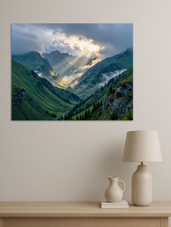 Holstga bosilgan poster "Тog‘ vodiysi"