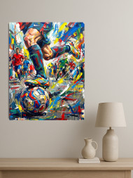 Holstga bosilgan poster "Futbol ekspressiyasi"