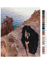 Raqamlar bo&#039;yicha rasm &quot;Tosh yonidagi qiz&quot;