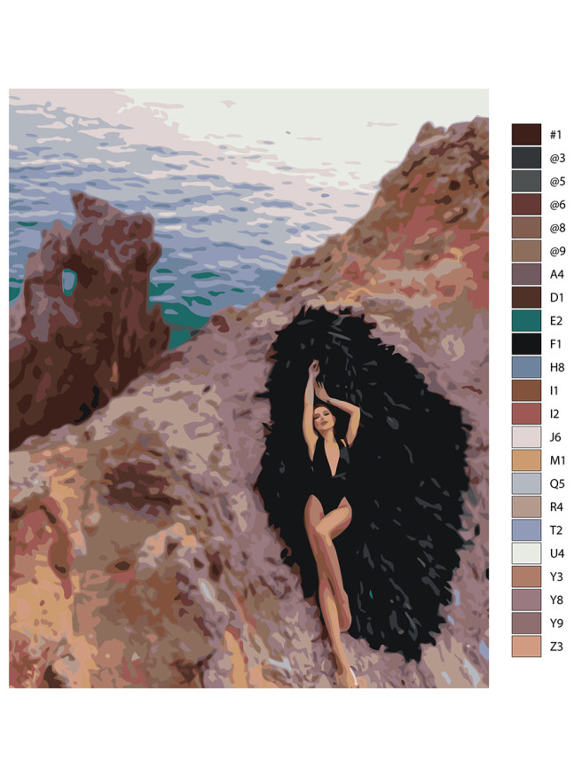 Raqamlar bo&amp;#039;yicha rasm &amp;quot;Tosh yonidagi qiz&amp;quot;