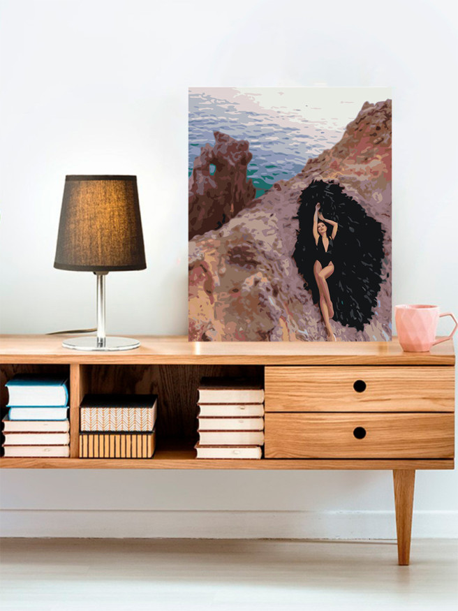 Raqamlar bo&amp;#039;yicha rasm &amp;quot;Tosh yonidagi qiz&amp;quot;