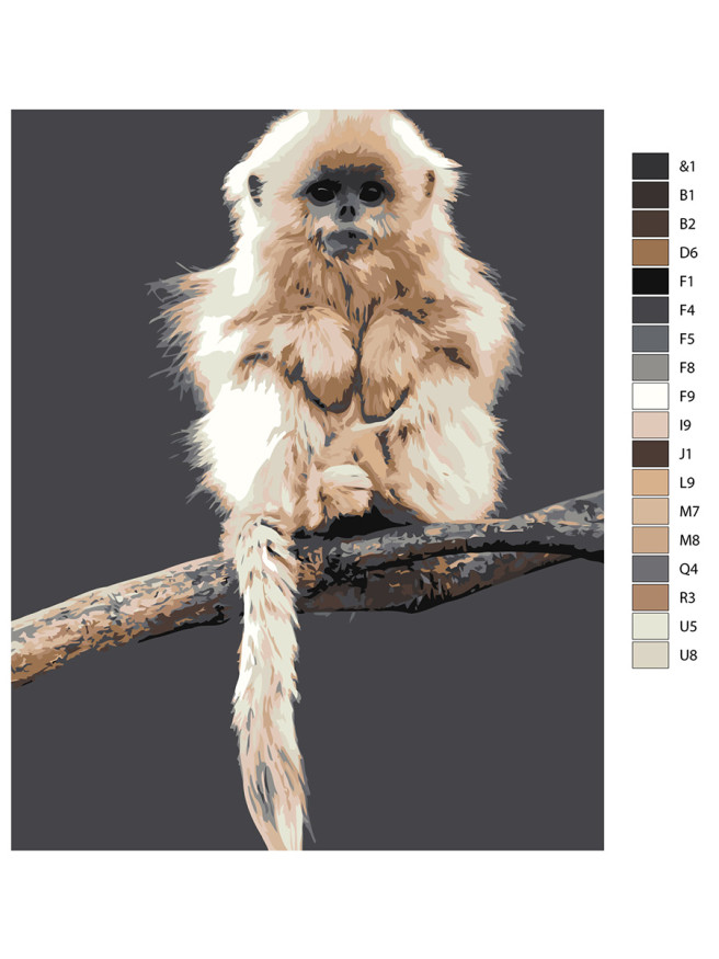 Raqamlar bo&amp;#039;yicha rasm &amp;quot;Filialdagi maymun&amp;quot;