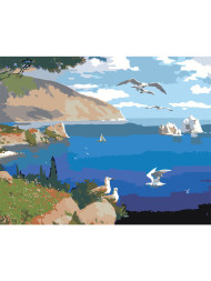 Raqamlar bo&#039;yicha rasm &quot;Dengiz ustida chayqalar&quot;