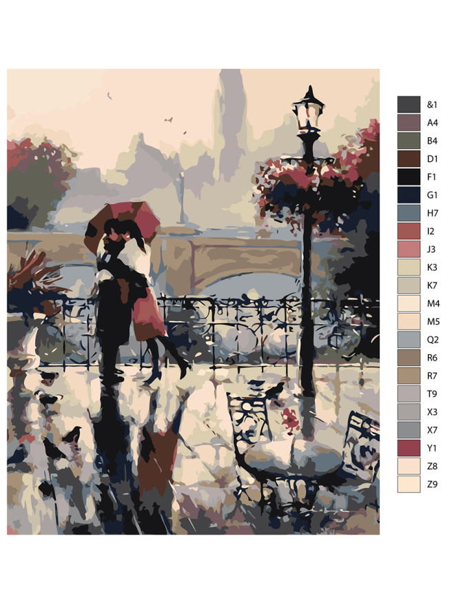 Raqamlar bo&amp;#039;yicha rasm &amp;quot;Yomg&amp;#039;irda er-xotin&amp;quot;