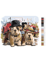 Raqamlar bo&#039;yicha rasm &quot;Shlyapadagi bir nechta itlar&quot;