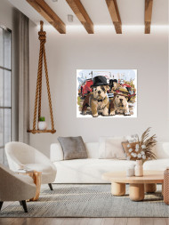 Raqamlar bo&#039;yicha rasm &quot;Shlyapadagi bir nechta itlar&quot;