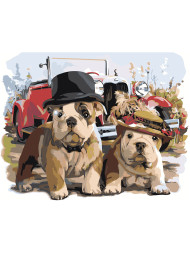 Raqamlar bo&#039;yicha rasm &quot;Shlyapadagi bir nechta itlar&quot;