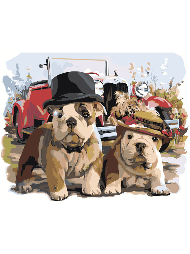 Raqamlar bo&amp;#039;yicha rasm &amp;quot;Shlyapadagi bir nechta itlar&amp;quot;