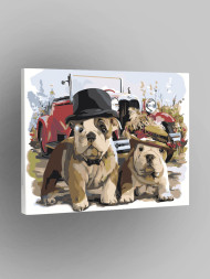 Raqamlar bo&#039;yicha rasm &quot;Shlyapadagi bir nechta itlar&quot;