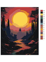 Raqamlar bo&#039;yicha rasm &quot;Go&#039;zal tabiat&quot;