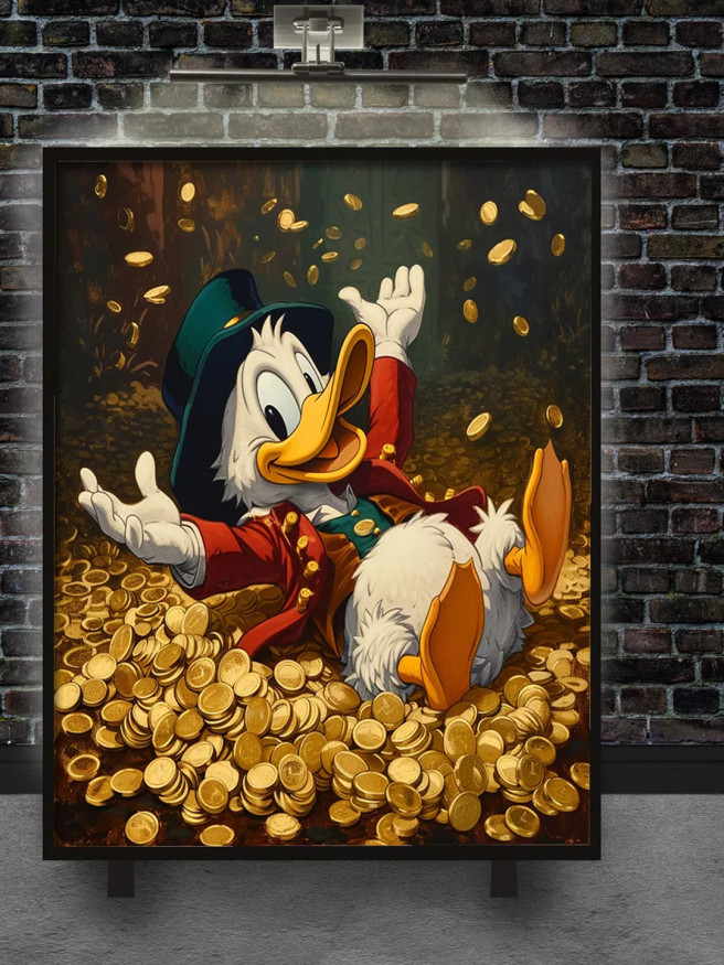 Holstga bosilgan poster &amp;quot;Oltin quvonchdagi Skruj Makdak&amp;quot;