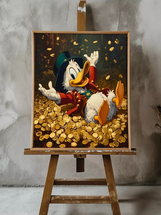 Holstga bosilgan poster &amp;quot;Oltin quvonchdagi Skruj Makdak&amp;quot;