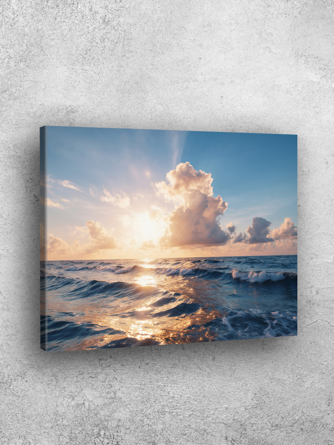 Holstga bosilgan poster &amp;quot;Dengiz ustida quyosh nurlari&amp;quot;