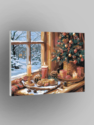 Raqamlar bo‘yicha rasm "Deraza yonidagi qishki tong"