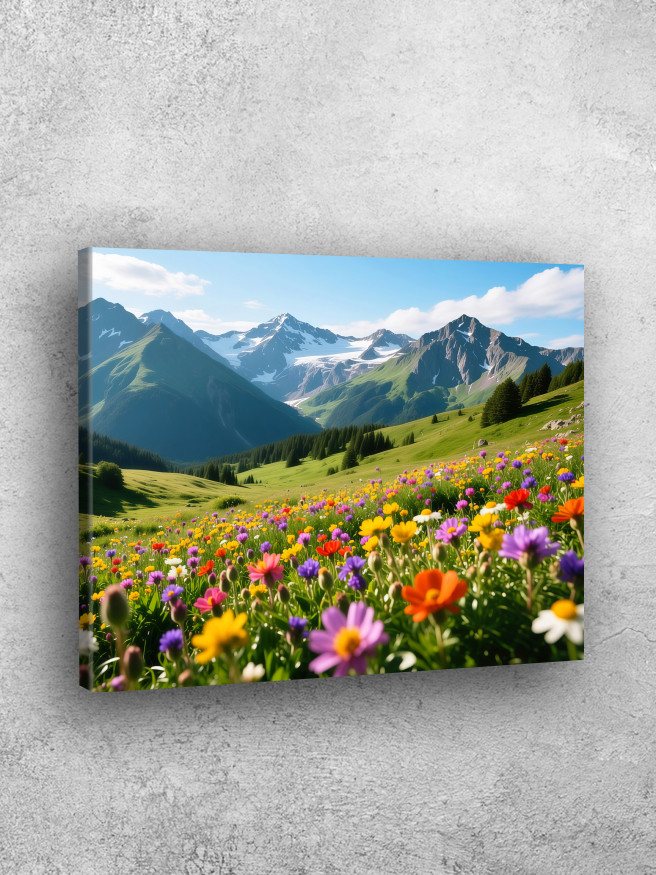 Holstga bosilgan poster &amp;quot;Togʻ gullar oʻtlogʻi&amp;quot;