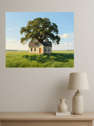 Постер на холсте &amp;quot;Дом под большим деревом&amp;quot;