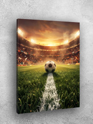 Holstga bosilgan poster "Arenadagi futbol to‘pi"