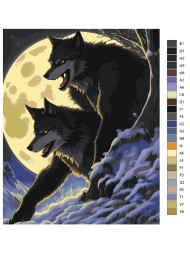 Картина по номерам &amp;quot;Пара волков&amp;quot;