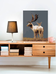 Raqamlar bo'yicha rasm "Bir juft kiyik"