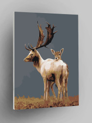 Raqamlar bo'yicha rasm "Bir juft kiyik"