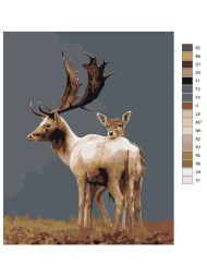 Raqamlar bo'yicha rasm "Bir juft kiyik"