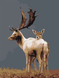 Raqamlar bo'yicha rasm "Bir juft kiyik"