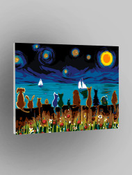 Raqamlar bo'yicha rasm "Yulduzli kechadagi hayvonlar"