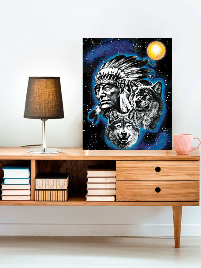 Raqamlar bo&amp;#039;yicha rasm &amp;quot;Odam va ikki bo&amp;#039;ri&amp;quot;