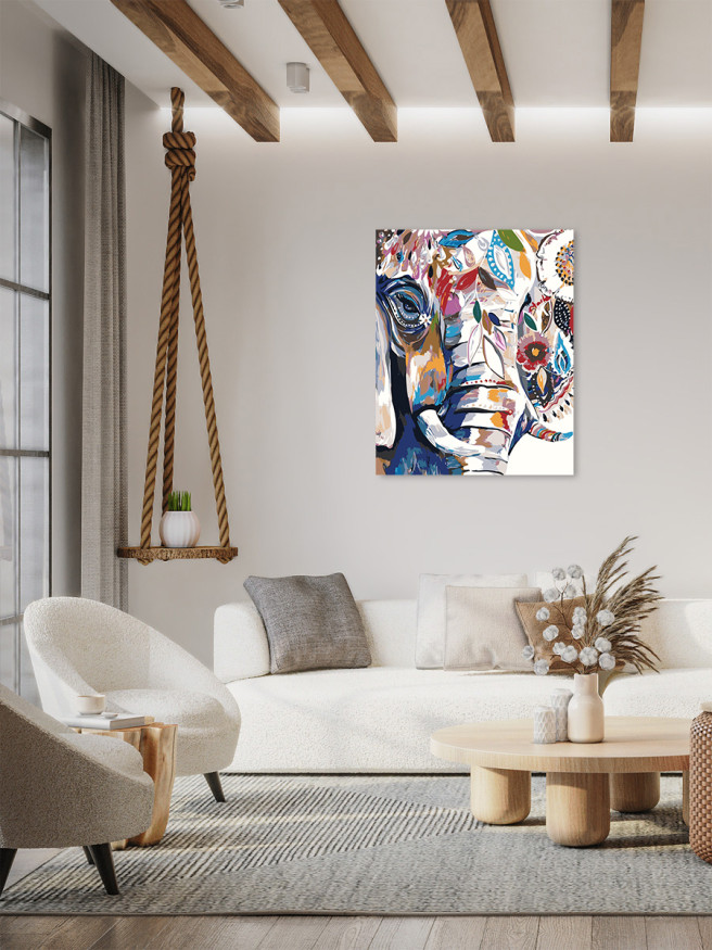 Картина по номерам &amp;quot;Слон в цветах&amp;quot;