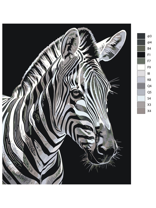 Raqamlar bo&amp;#039;yicha rasm &amp;quot;Zebra&amp;quot;