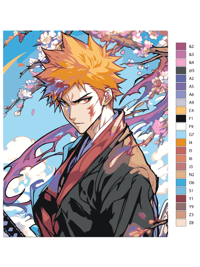 Картина по номерам &amp;quot;Ичиго Куросаки (Блич)&amp;quot;
