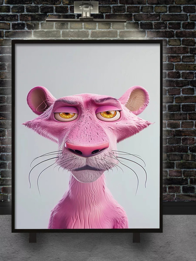Постер на холсте &amp;quot;Розовая Пантера в задумчивости&amp;quot;