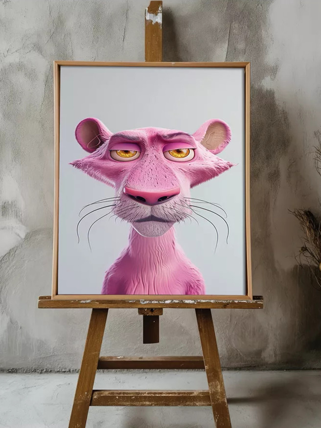 Постер на холсте &amp;quot;Розовая Пантера в задумчивости&amp;quot;