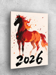 Постер на холсте "Пламенный конь 2026"