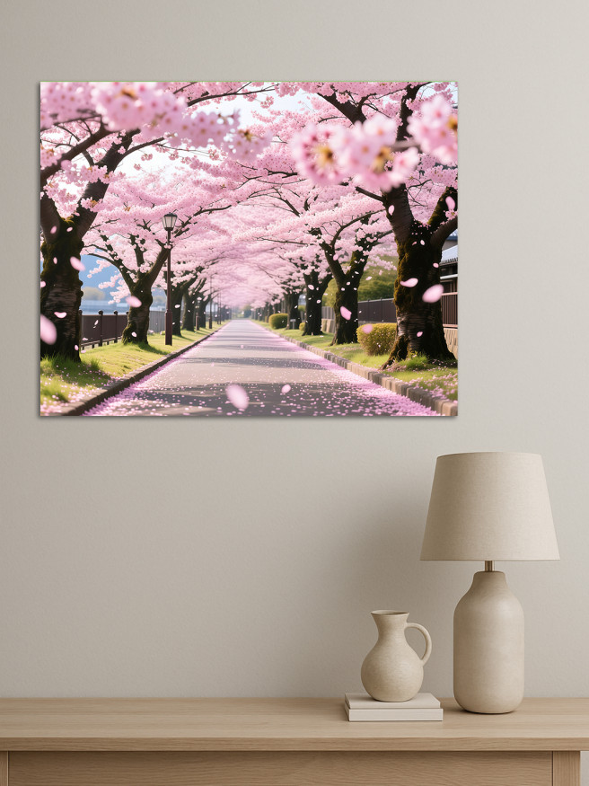 Holstga bosilgan poster &amp;quot;Gullagan sakura xiyoboni&amp;quot;