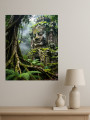 Постер на холсте &amp;quot;Каменная голова в джунглях&amp;quot;