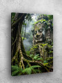 Постер на холсте &amp;quot;Каменная голова в джунглях&amp;quot;