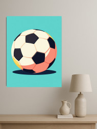 Holstga bosilgan poster "Grafik uslubdagi futbol to‘pi"