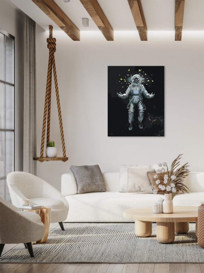 Raqamlar bo&amp;#039;yicha rasm &amp;quot;Kapalaklar bilan kosmonavt&amp;quot;