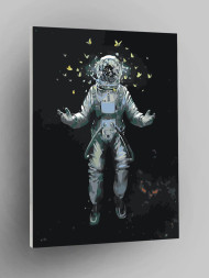 Raqamlar bo&#039;yicha rasm &quot;Kapalaklar bilan kosmonavt&quot;