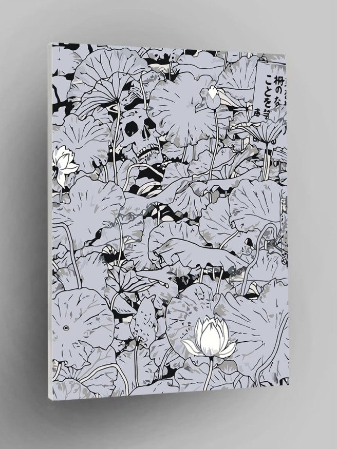 Картина по номерам &amp;quot;Цветы с черепом&amp;quot;