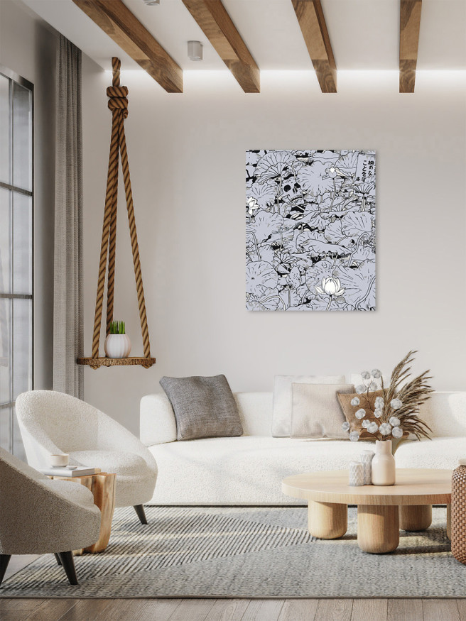 Картина по номерам &amp;quot;Цветы с черепом&amp;quot;