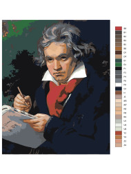 Raqamlar bo&#039;yicha rasm &quot;Bastakor Betxoven portreti&quot;