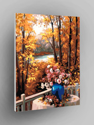 Raqamlar bo'yicha rasm "Kuz o'rmon"